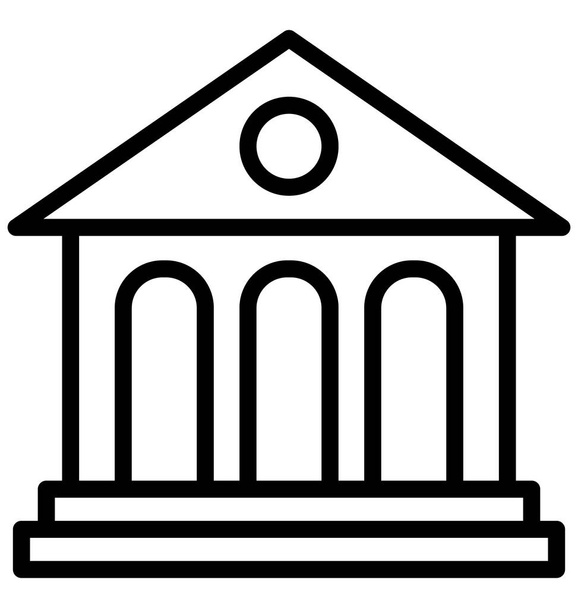 Banco, edificio Icono vectorial aislado que se puede editar o modificar fácilmente
. - Vector, imagen