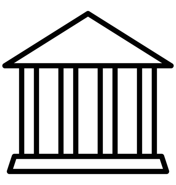 Banco, edificio Icono vectorial aislado que se puede editar o modificar fácilmente
. - Vector, imagen