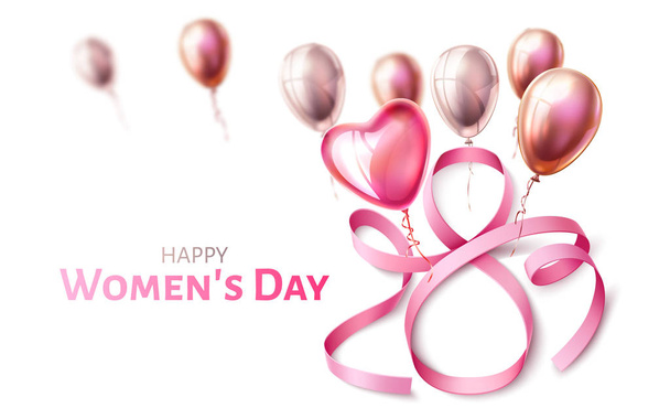 Vector 8 of march women day holiday heart balloon - Vettoriali, immagini