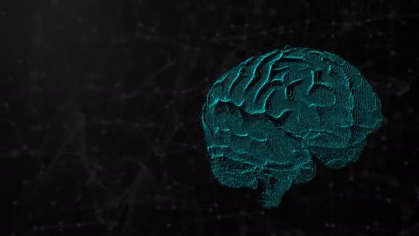 3D-Illustration des digitalen Gehirns auf futuristischem Hintergrund, Konzept der künstlichen Intelligenz und Möglichkeiten des Geistes, Computer-Renderkulisse - Filmmaterial, Video