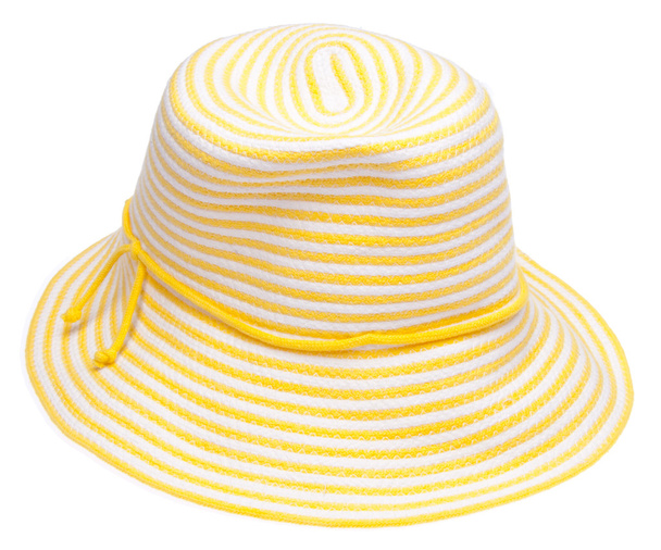 κίτρινο δισκέτα παραλία καπέλο - Φωτογραφία, εικόνα