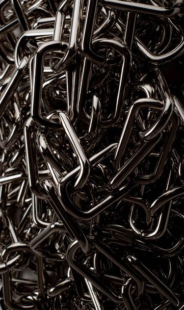 full frame image of silver metal chain  - Zdjęcie, obraz