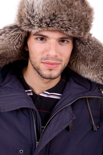 Studio picture of a young man dressed for winter - Foto, Imagem
