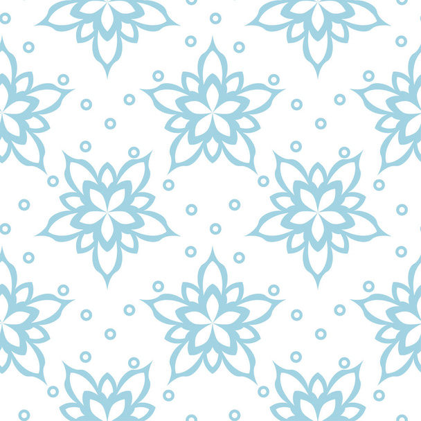 Light blue and white floral ornament. Seamless pattern for textile and wallpapers - ベクター画像