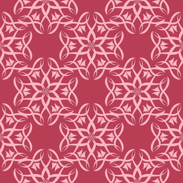 Floral ornament on red background. Seamless pattern for textile and wallpapers - Vector, imagen