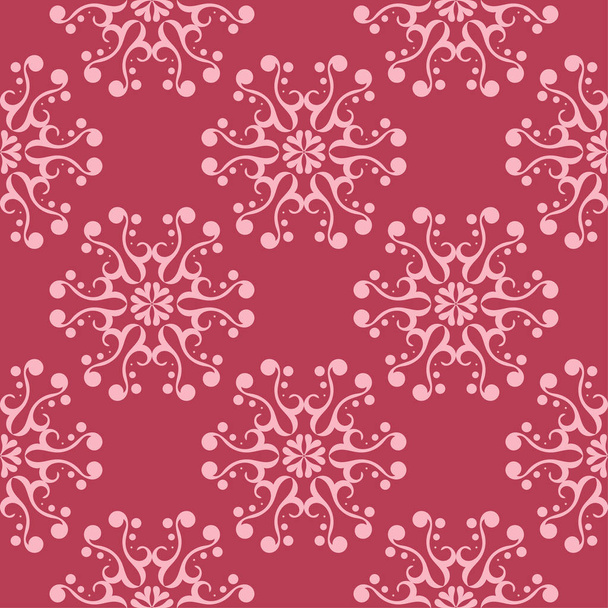 Floral ornament on red background. Seamless pattern for textile and wallpapers - Vecteur, image