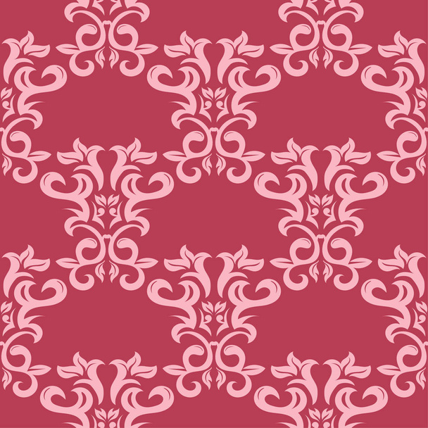 Floral design on red background. Seamless pattern for textile and wallpapers - Vecteur, image