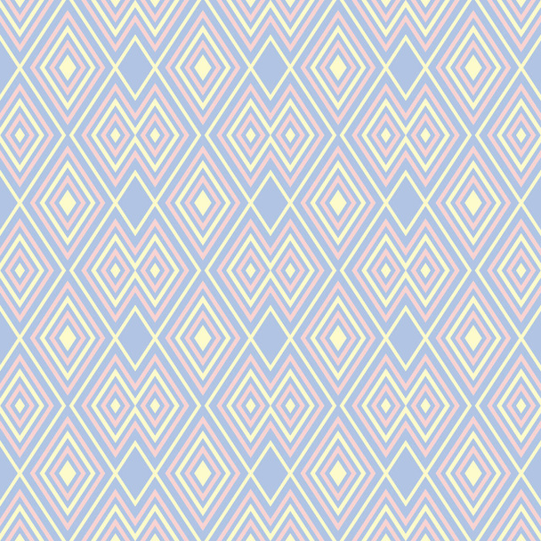 Fondo sin costuras con patrón geométrico. Elementos rosa y beige sobre fondo azul para textiles y fondos de pantalla
 - Vector, Imagen
