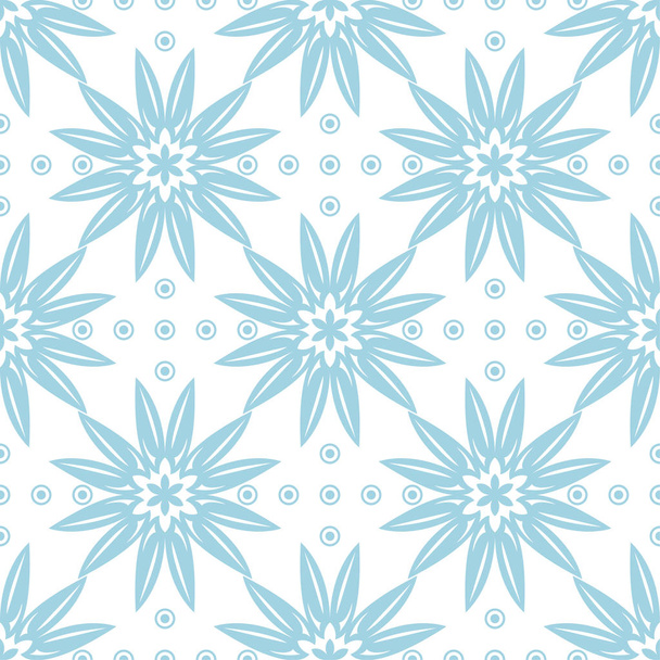 Blue floral seamless pattern on white background. Seamless design for textile and wallpapers - Vettoriali, immagini