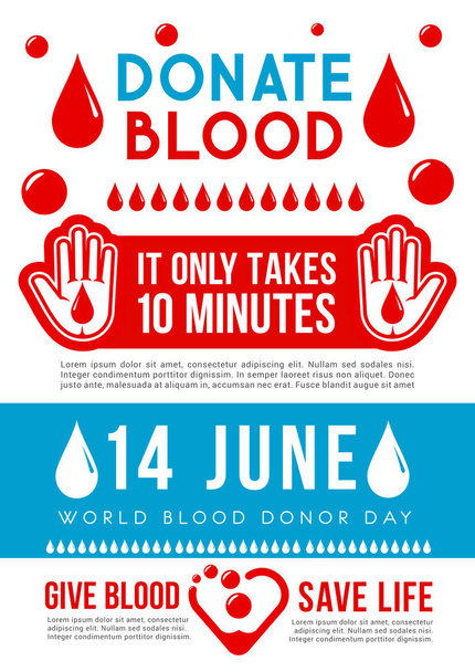 Don de sang affiche médicale avec coeur et goutte
 - Vecteur, image