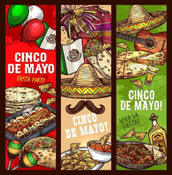 Cinco de Mayo fiesta, Mexican holiday celebration - ベクター画像