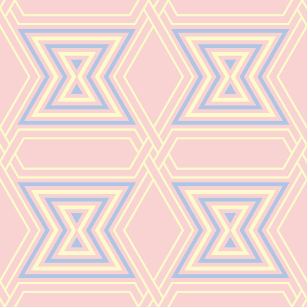 Bezszwowe tło z kolorowych wzór geometryczny. Różowy, niebieski i beżowy elementy tkaniny, Tapety i tkaniny - Wektor, obraz