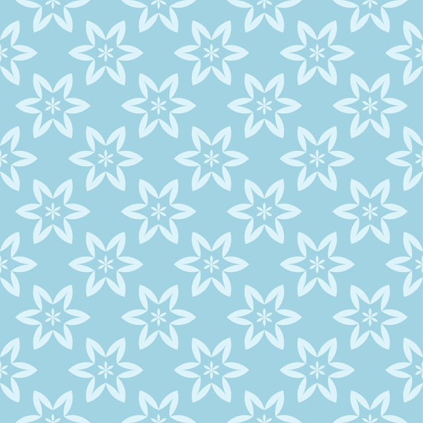 White floral pattern on blue background. Seamless ornament for textile and wallpapers - Wektor, obraz