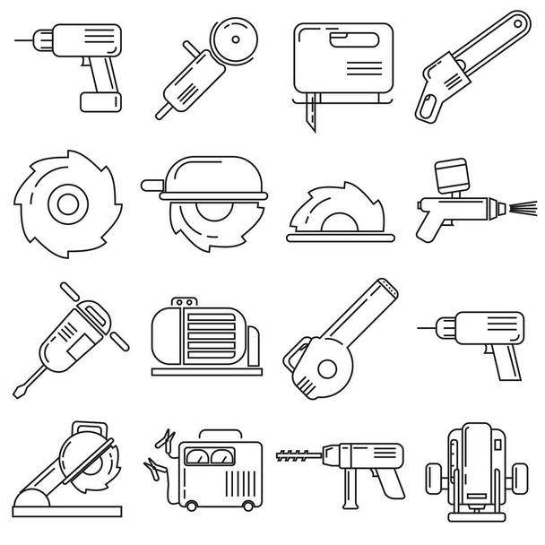 Icons on the theme of construction supplies, on white background - Διάνυσμα, εικόνα