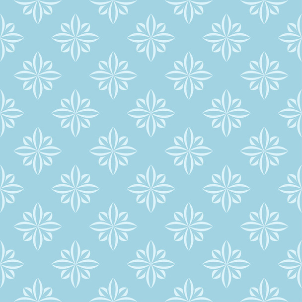 White floral ornament on blue background. Seamless pattern for textile and wallpapers - Vektor, obrázek