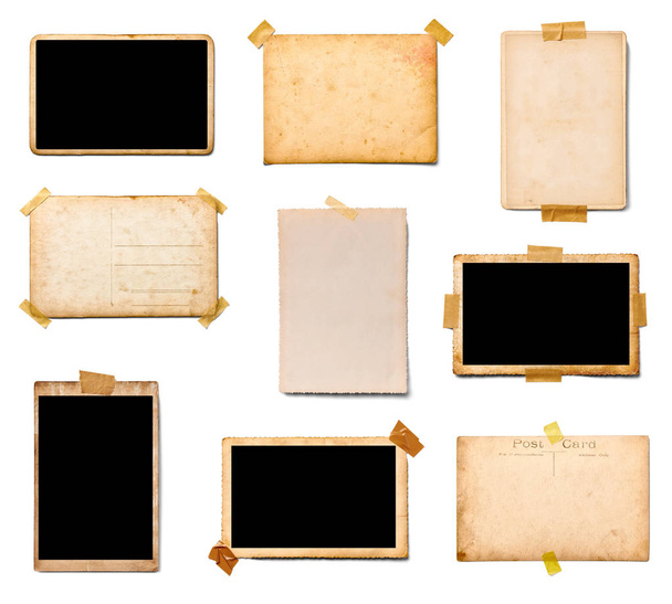 collection of various old photos instant film on white background. each one is shot separately - Photo, Image