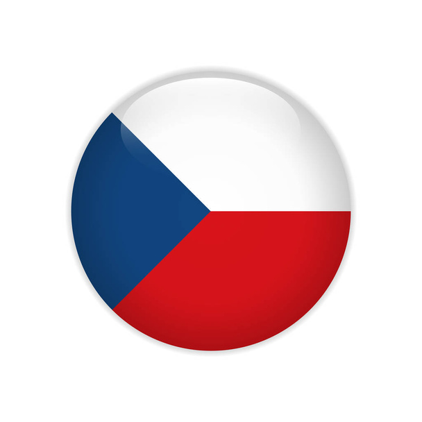 Czech Republic flag on button - Vector, imagen