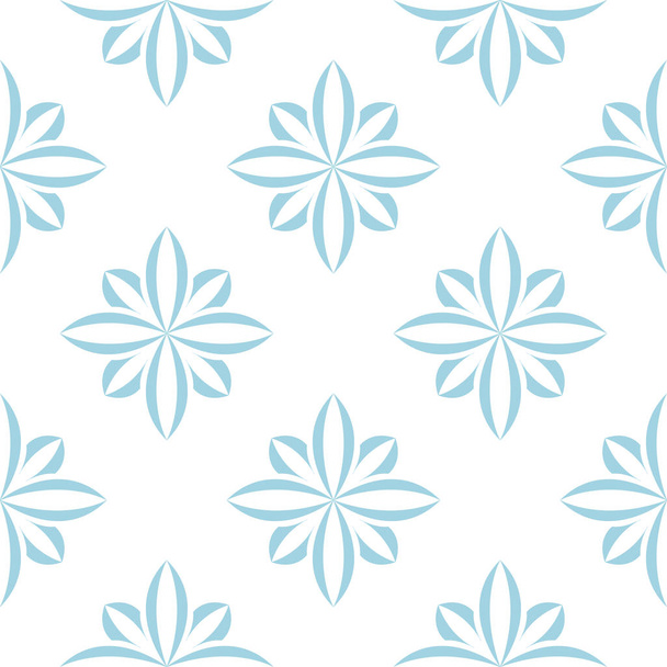 Blue flowers on white background. Ornamental seamless pattern for textile and wallpapers - Vektor, kép