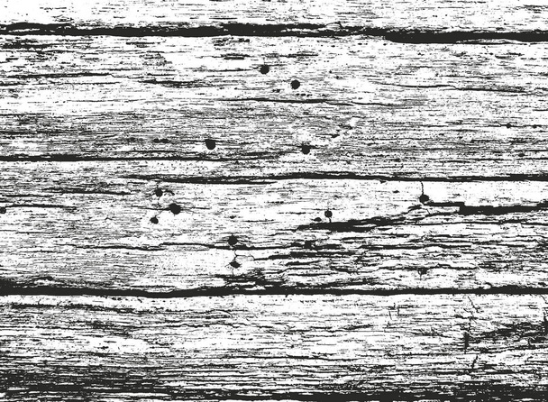 Distressed overlay wooden texture, grunge vector background. - Vector, Image