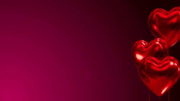 14 de febrero Corazones día de San Valentín balones volar por el lado derecho
 - Imágenes, Vídeo