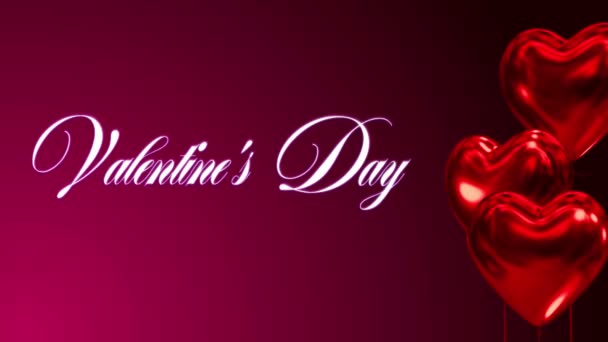  Hearts valentines day February 14th baloons fly up right side - Footage, Video