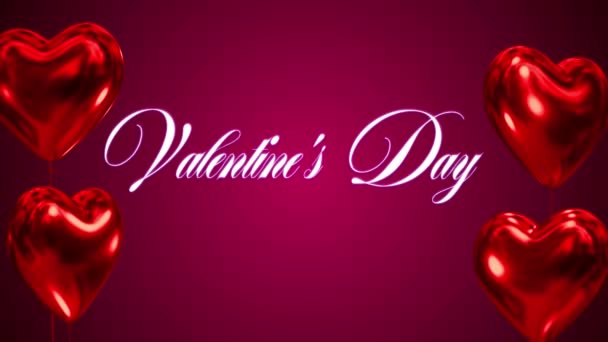 Corazones día de San Valentín 14 de febrero globos vuelan
 - Metraje, vídeo