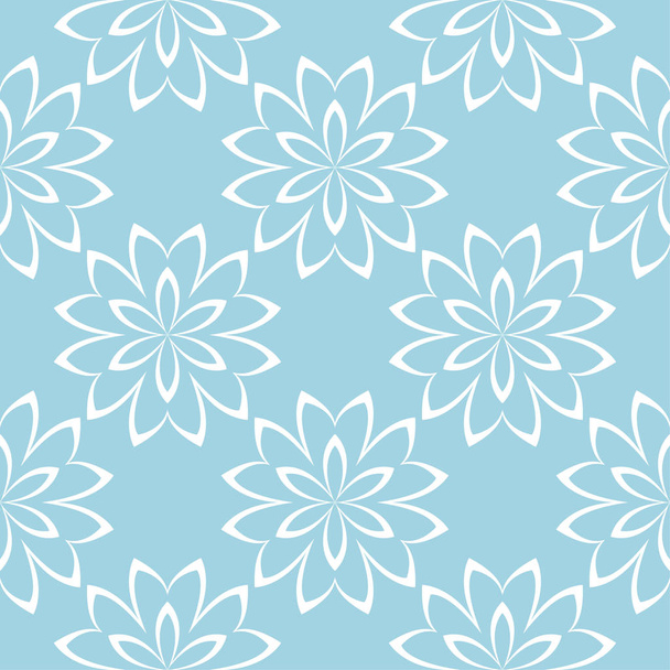 Μπλε και λευκό floral στολίδι. Χωρίς ραφή πρότυπο για υφάσματα και ταπετσαρίες - Διάνυσμα, εικόνα