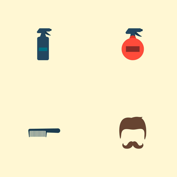 Set of hairdresser icons flat style symbols with spray, hairstyle, comb and other icons for your web mobile app logo design. - Photo, Image
