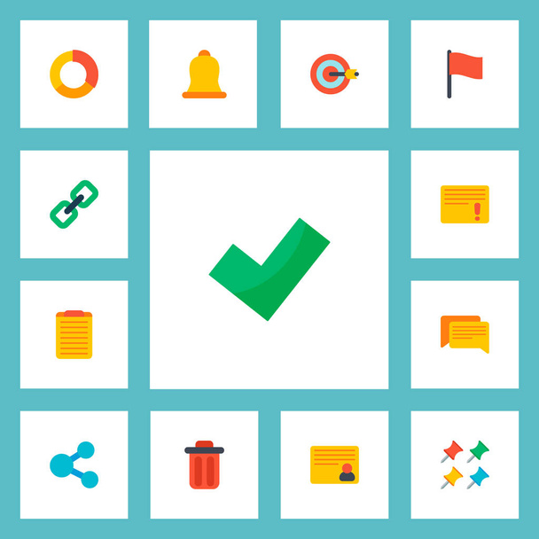 Set of task manager icons flat style symbols with remind, share, delete and other icons for your web mobile app logo design. - Photo, Image