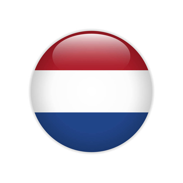 Netherlands flag on button - Vector, Image