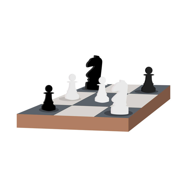 Mesa de ajedrez. caballero y peón Ilustración vector plano
 - Vector, imagen