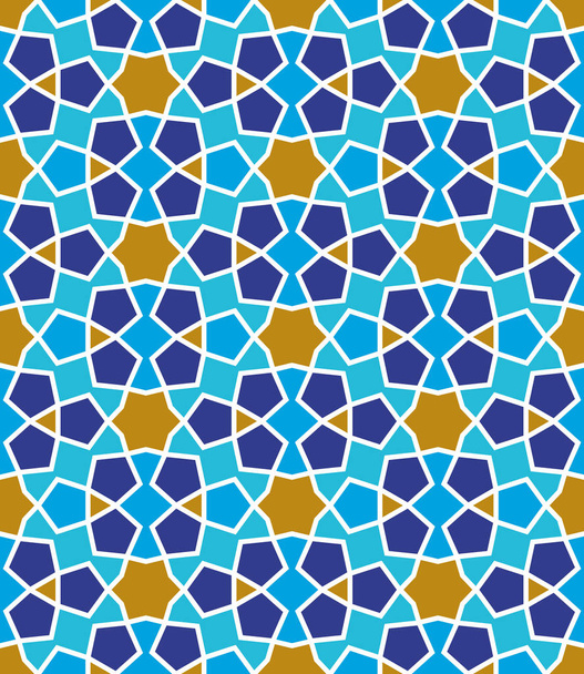 Arab zökkenőmentes mozaik mintás geometriai textúra háttérrel. Iszlám dekoratív és látványelemek, textil, könyvborítók, gyártási, tapéta, nyomtatás, ajándék wrap. - Vektor, kép