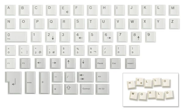 Set di caratteri composto da tasti tastiera
 - Foto, immagini