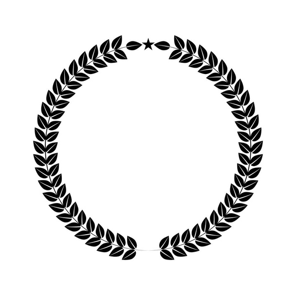 Laurel koszorú az a logó, vagy a szimbólum design. Szalagkábel, színes stílusban. Vektoros illusztráció. - Vektor, kép