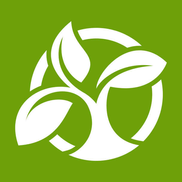 Eko logo yaprakları ile - Vektör, Görsel