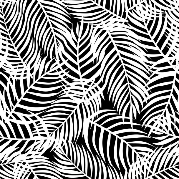 Tropical pattern, vector floral background. palm leaves seamless pattern - Vector, Image