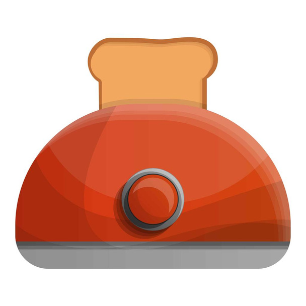 Red toaster icon, cartoon style - Vector, imagen