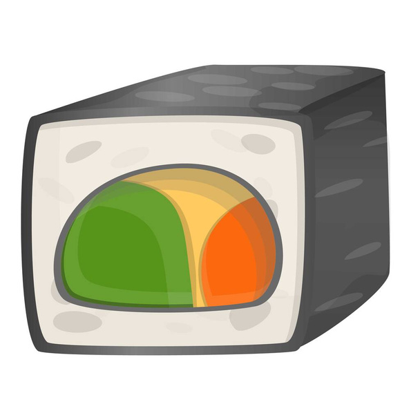 Vegan sushi icon, cartoon style - Vector, afbeelding