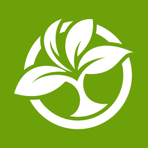 Ekologické logo s listy - Vektor, obrázek