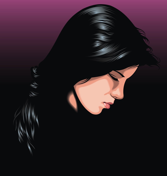 nice face of woman from my dream - Vector, Image