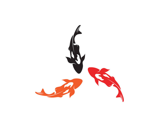 Poisson KOI logo et symbole animal
  - Vecteur, image