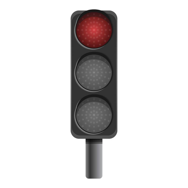Pillar semaphore red light icon, cartoon style - Vektör, Görsel