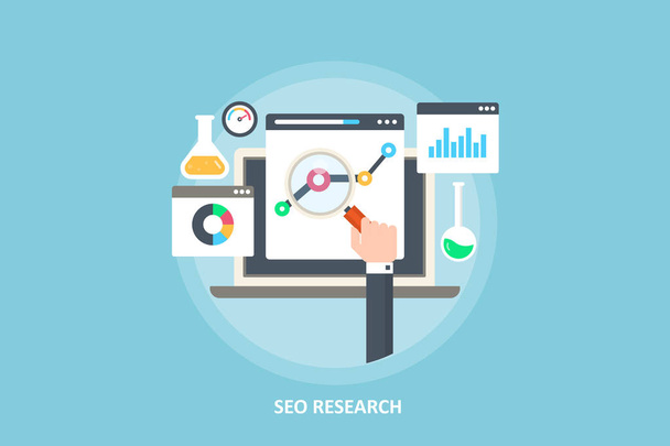 seo research colorful banner - Vector, Image