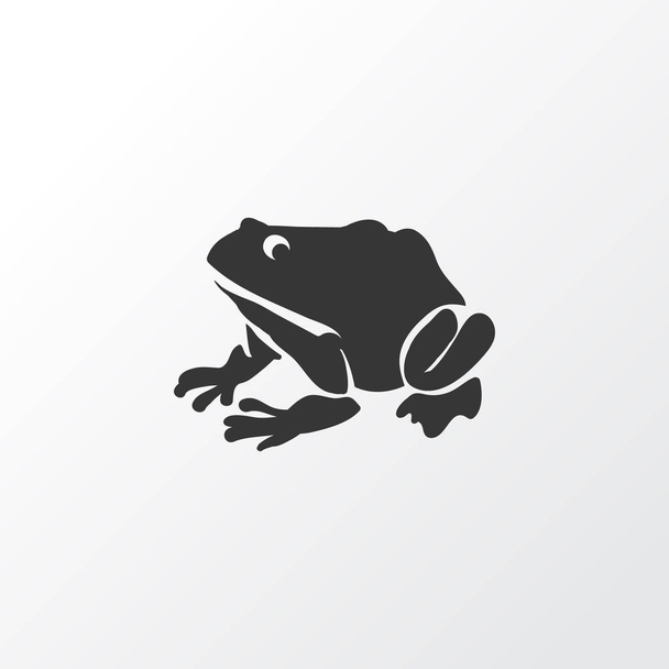 Символ значка жаби. Високоякісний ізольований амфібійний елемент у модному стилі
. - Фото, зображення