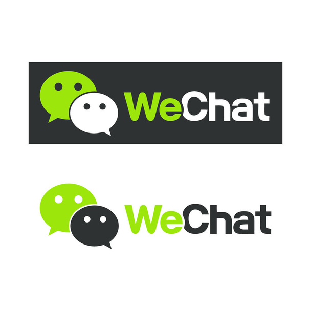 Logotipo Wechat, símbolo. Ícone da Web comenta cor. Ícone do mensageiro Ilustração vetorial
 - Vetor, Imagem