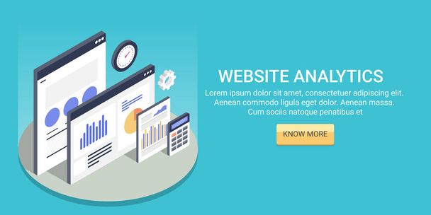 website analytics színes banner - Vektor, kép