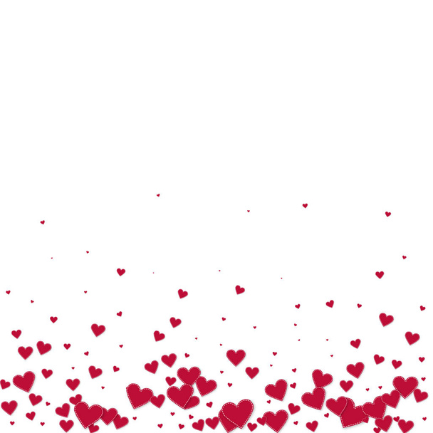 赤いハートの愛 confettis。バレンタインデーのグラデーション - ベクター画像