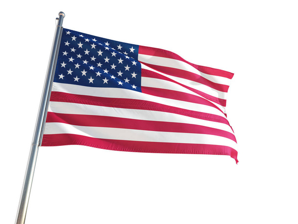United States National Flag waving in the wind, isolated white background. High Definition - Fotografie, Obrázek