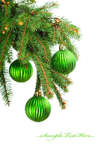 Pine branches and Сhristmas ornaments - Φωτογραφία, εικόνα