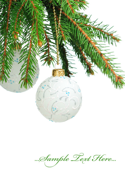 Pine branches and Сhristmas ornaments - Photo, Image
